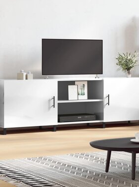 VidaXL Tv-meubel 150x30x50 cm bewerkt hout hoogglans wit