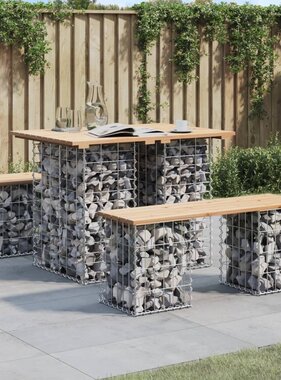 VidaXL Tuinbank schanskorfontwerp 100x70x72 cm massief grenenhout