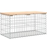 VidaXL Tuinbank Schanskorfontwerp 83x44x42 cm massief grenenhout