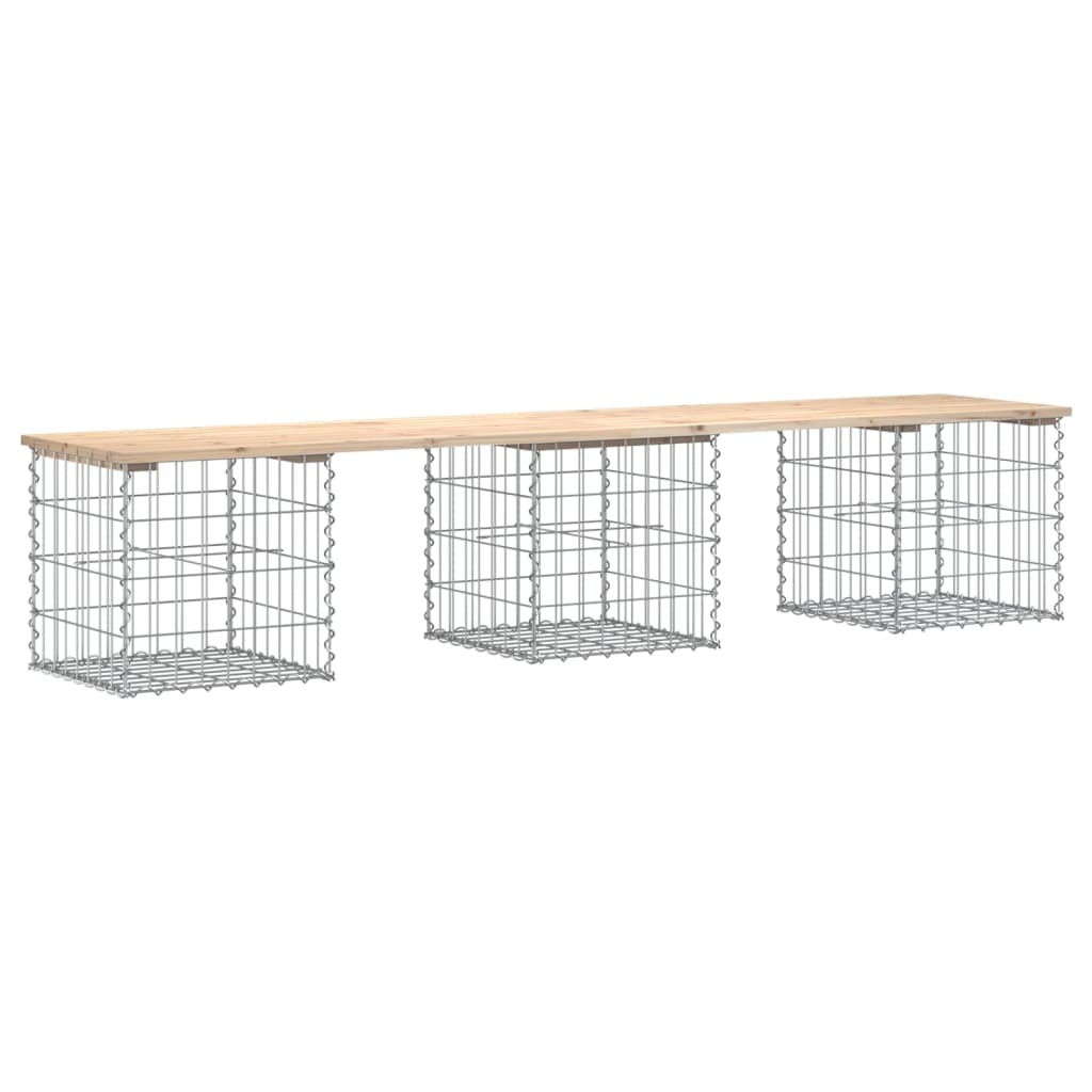VidaXL Tuinbank Schanskorfontwerp 203x44x42 cm massief grenenhout