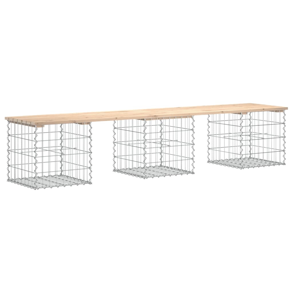 VidaXL Tuinbank Schanskorfontwerp 203x44x42 cm massief grenenhout