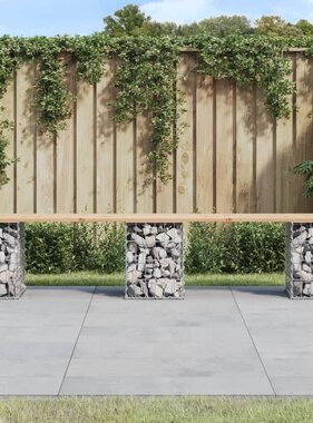 VidaXL Tuinbank Schanskorfontwerp 203x31x42 cm massief grenenhout