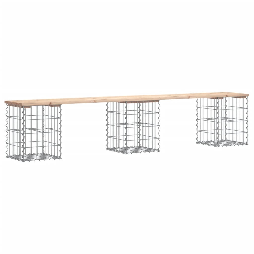 VidaXL Tuinbank Schanskorfontwerp 203x31x42 cm massief grenenhout