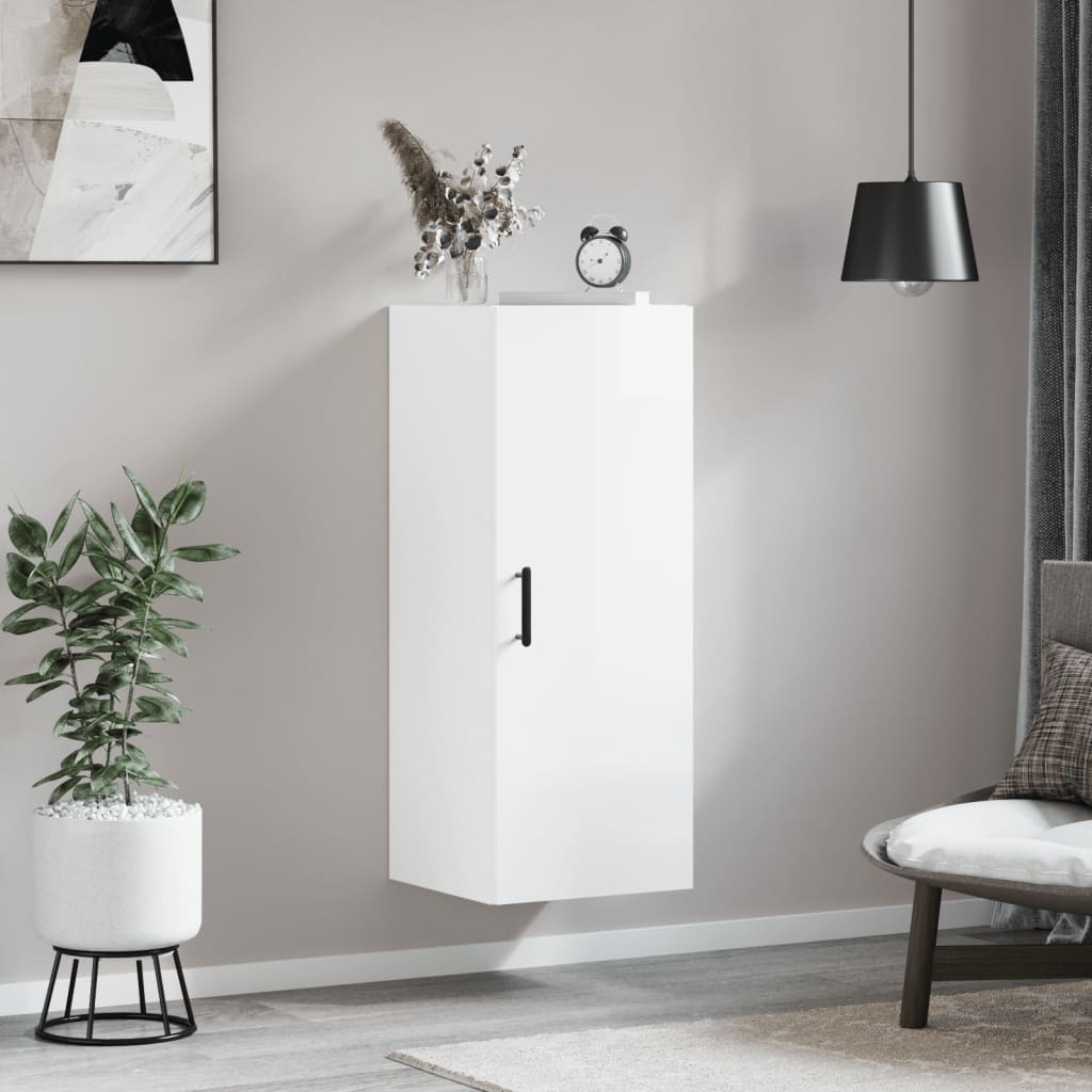 VidaXL Hangkast 34,5x34x90 cm hoogglans wit