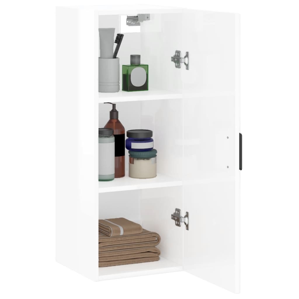 VidaXL Hangkast 34,5x34x90 cm hoogglans wit