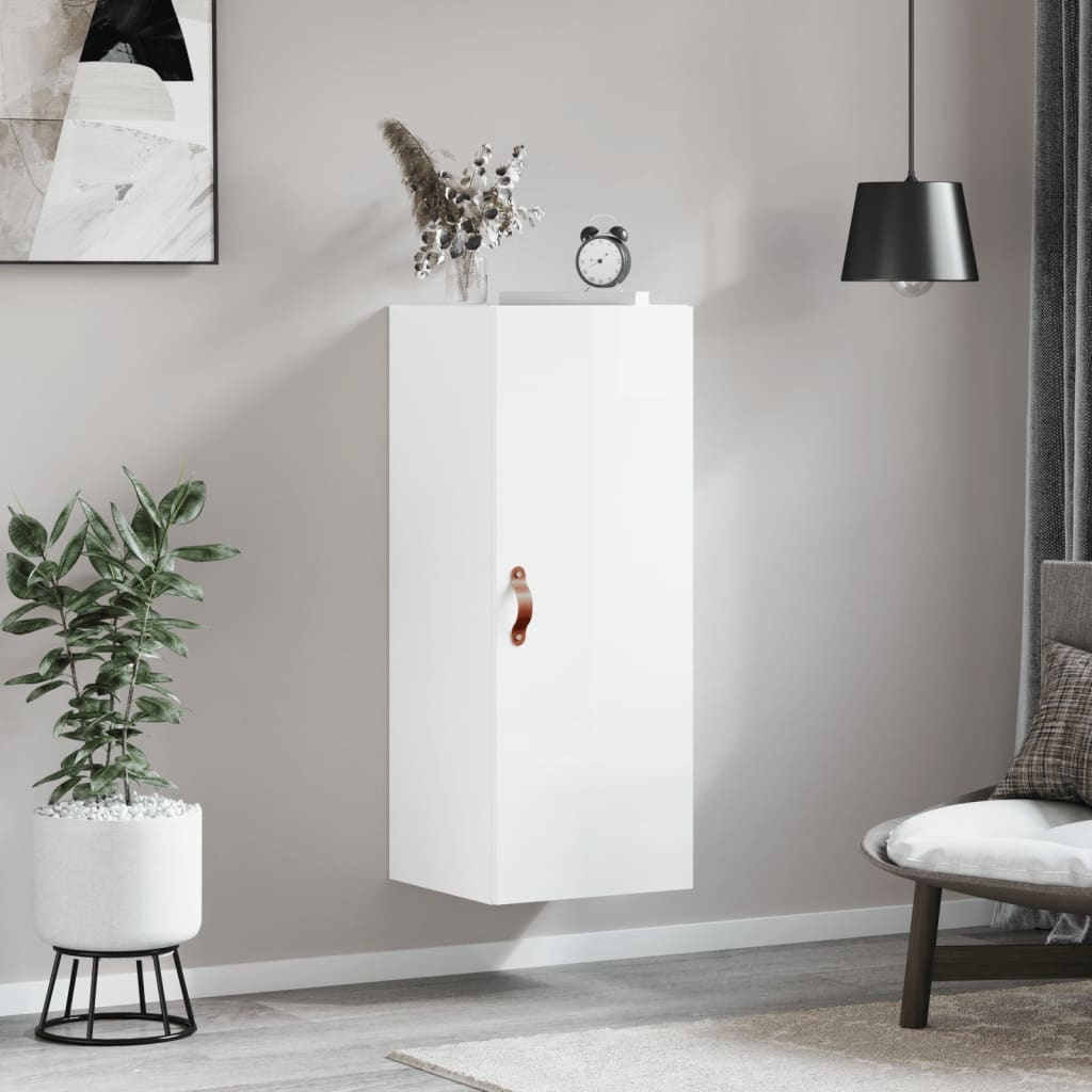 VidaXL Hangkast 34,5x34x90 cm hoogglans wit