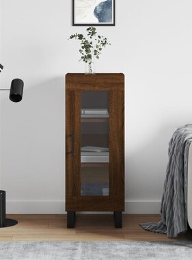 VidaXL Dressoir 34,5x34x90 cm bewerkt hout bruineikenkleurig