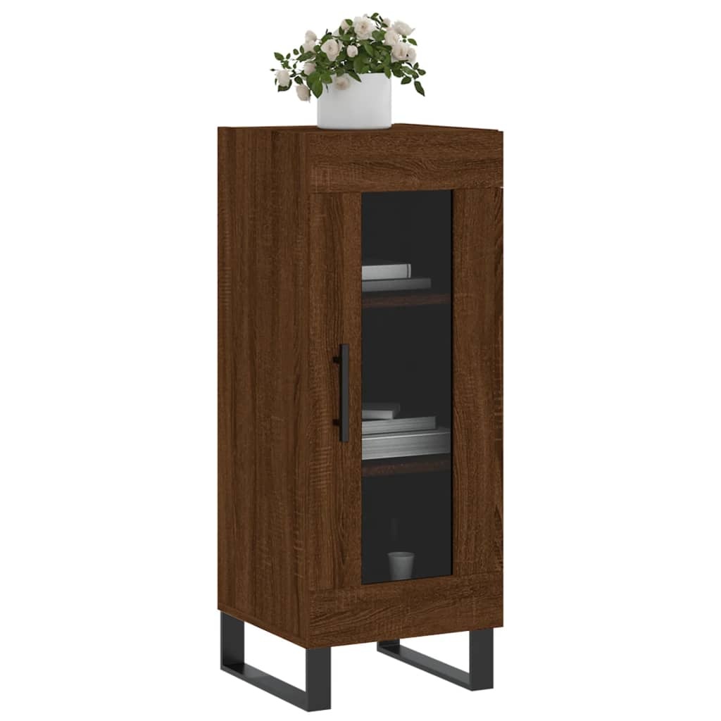 VidaXL Dressoir 34,5x34x90 cm bewerkt hout bruineikenkleurig