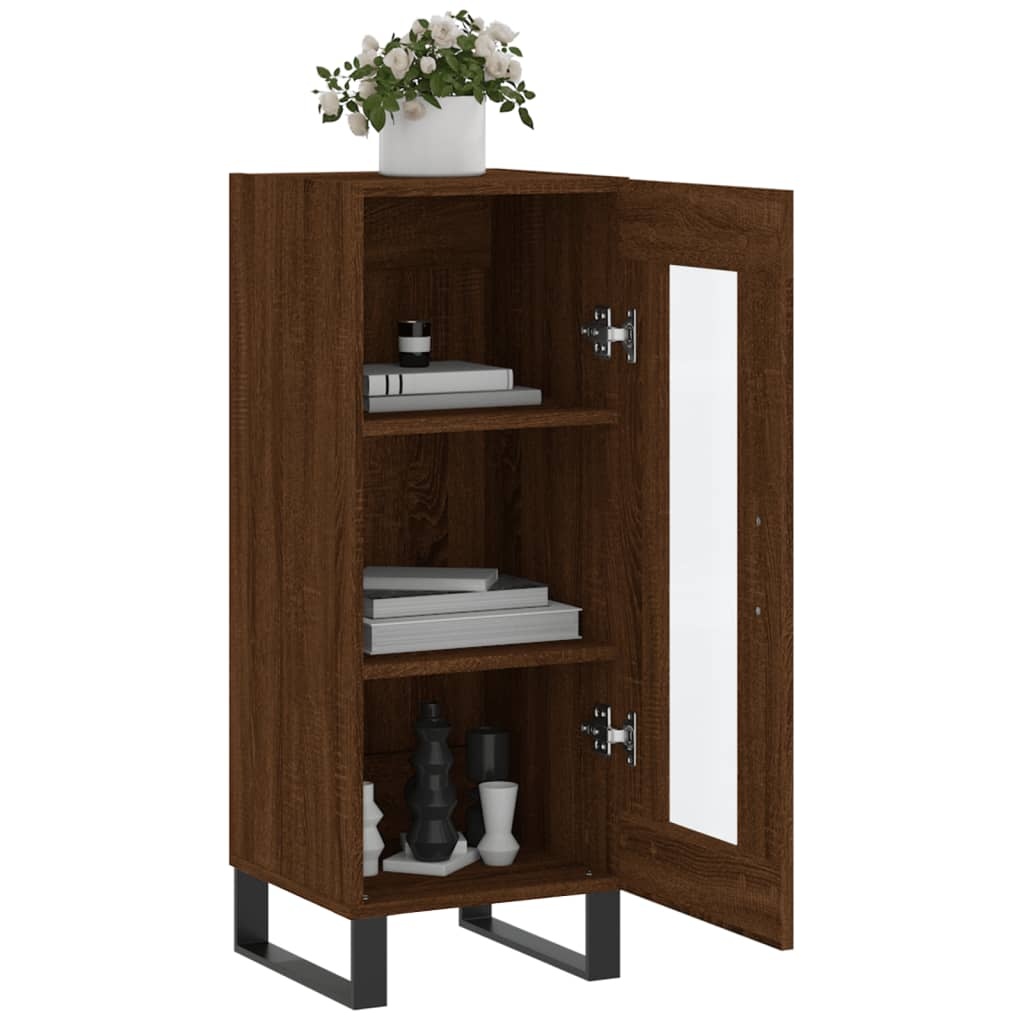 VidaXL Dressoir 34,5x34x90 cm bewerkt hout bruineikenkleurig