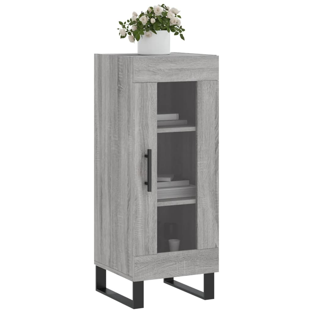VidaXL Dressoir 34,5x34x90 cm bewerkt hout grijs sonoma eikenkleurig