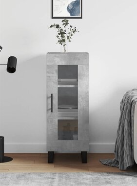 VidaXL Dressoir 34,5x34x90 cm bewerkt hout betongrijs