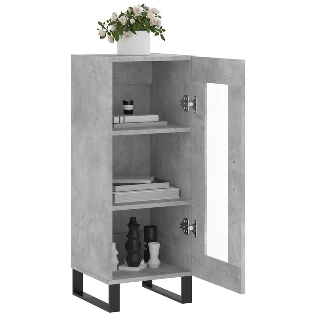 VidaXL Dressoir 34,5x34x90 cm bewerkt hout betongrijs