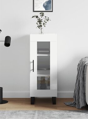 VidaXL Dressoir 34,5x34x90 cm bewerkt hout hoogglans wit