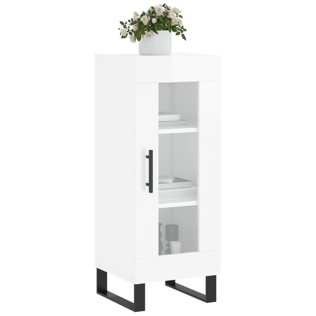 VidaXL Dressoir 34,5x34x90 cm bewerkt hout hoogglans wit