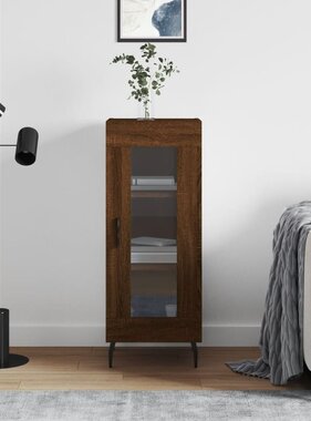VidaXL Dressoir 34,5x34x90 cm bewerkt hout bruineikenkleurig