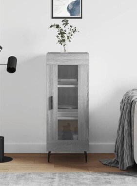 VidaXL Dressoir 34,5x34x90 cm bewerkt hout grijs sonoma eikenkleurig