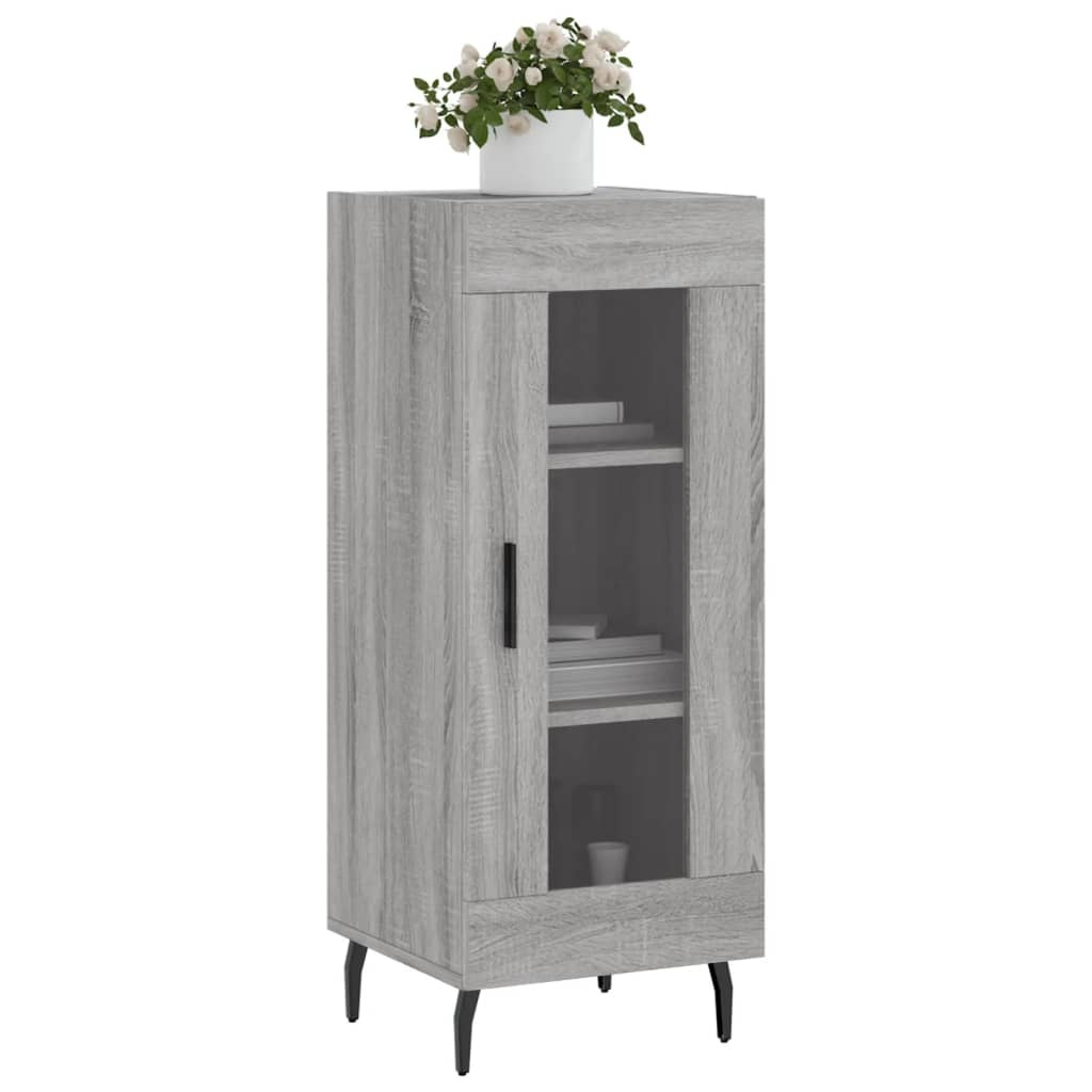 VidaXL Dressoir 34,5x34x90 cm bewerkt hout grijs sonoma eikenkleurig