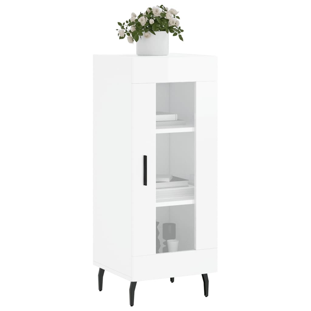 VidaXL Dressoir 34,5x34x90 cm bewerkt hout hoogglans wit