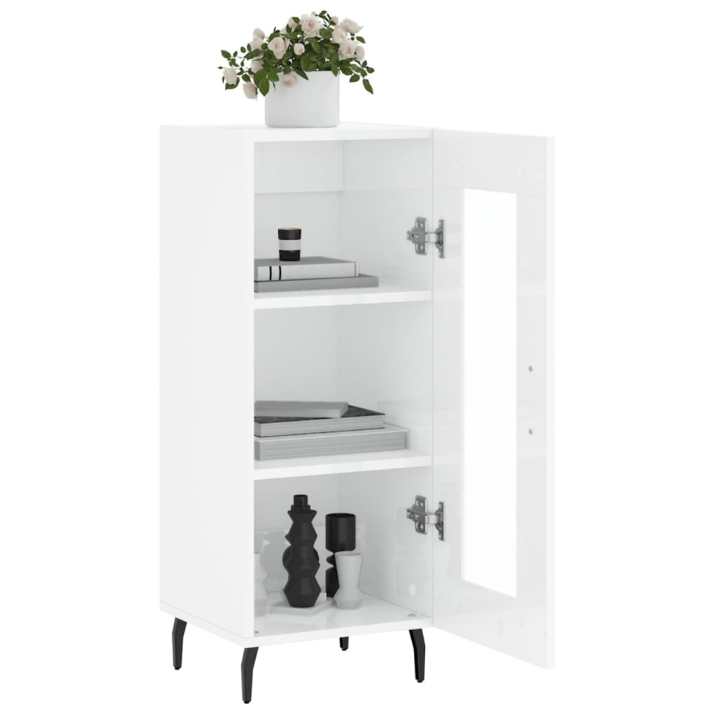 VidaXL Dressoir 34,5x34x90 cm bewerkt hout hoogglans wit