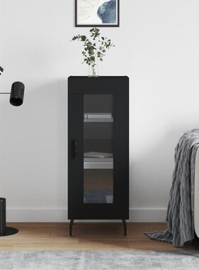 VidaXL Dressoir 34,5x34x90 cm bewerkt hout zwart