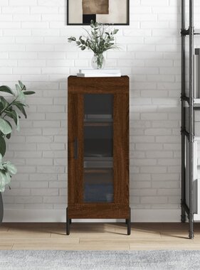 VidaXL Dressoir 34,5x34x90 cm bewerkt hout bruineikenkleurig