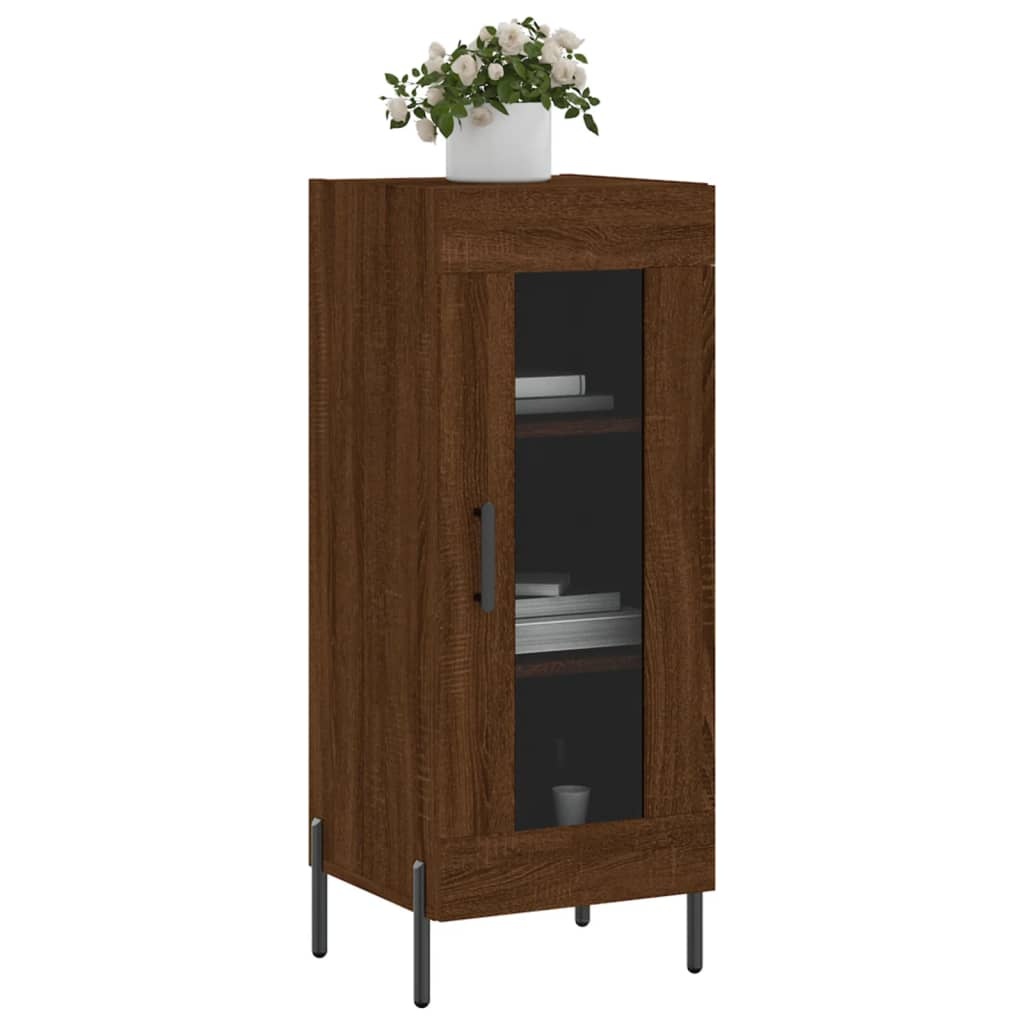 VidaXL Dressoir 34,5x34x90 cm bewerkt hout bruineikenkleurig