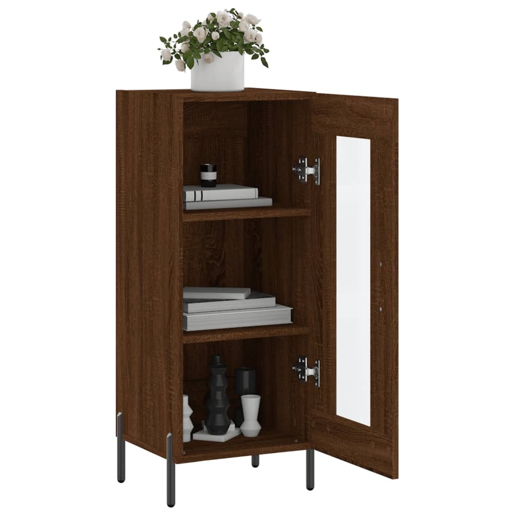 VidaXL Dressoir 34,5x34x90 cm bewerkt hout bruineikenkleurig