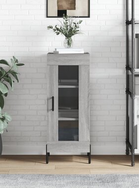 VidaXL Dressoir 34,5x34x90 cm bewerkt hout grijs sonoma eikenkleurig