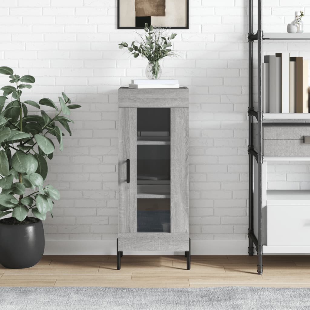VidaXL Dressoir 34,5x34x90 cm bewerkt hout grijs sonoma eikenkleurig
