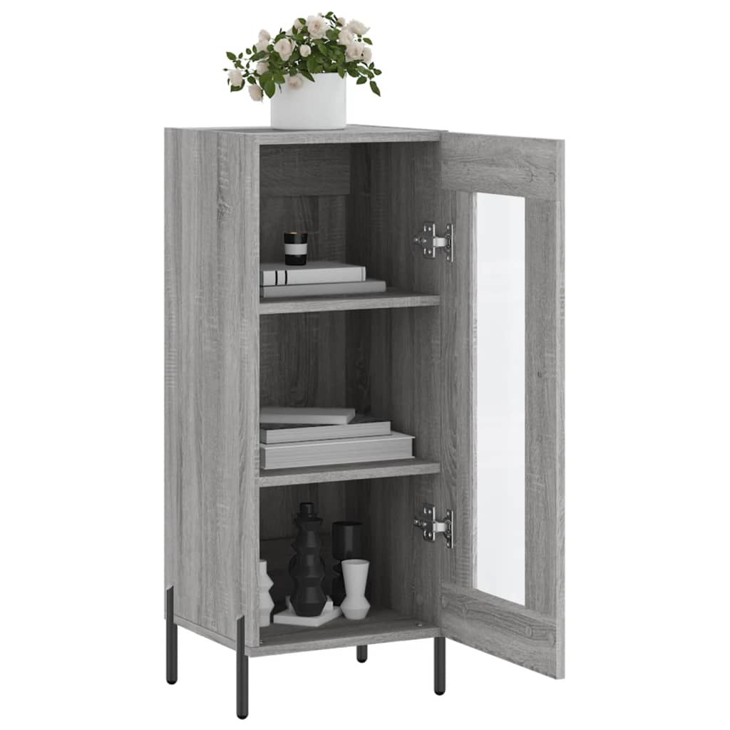 VidaXL Dressoir 34,5x34x90 cm bewerkt hout grijs sonoma eikenkleurig