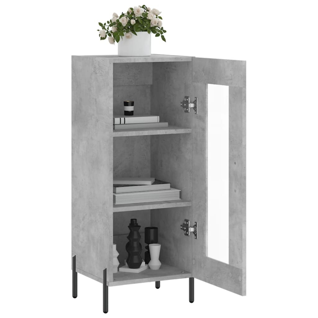 VidaXL Dressoir 34,5x34x90 cm bewerkt hout betongrijs
