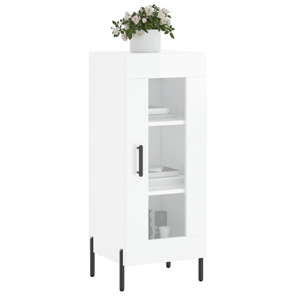 VidaXL Dressoir 34,5x34x90 cm bewerkt hout hoogglans wit