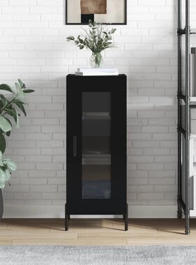 VidaXL Dressoir 34,5x34x90 cm bewerkt hout zwart