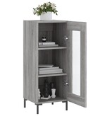 VidaXL Dressoir 34,5x34x90 cm bewerkt hout grijs sonoma eikenkleurig
