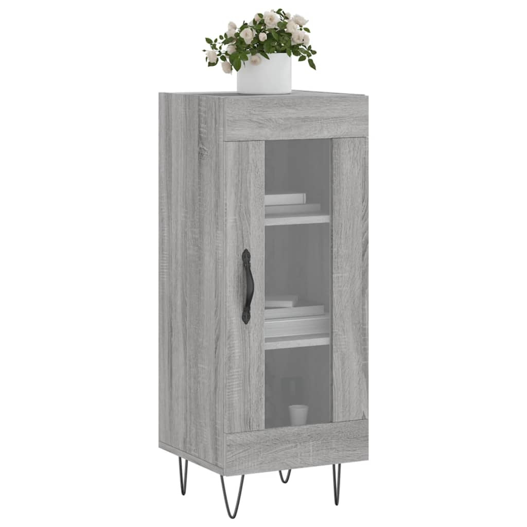 VidaXL Dressoir 34,5x34x90 cm bewerkt hout grijs sonoma eikenkleurig
