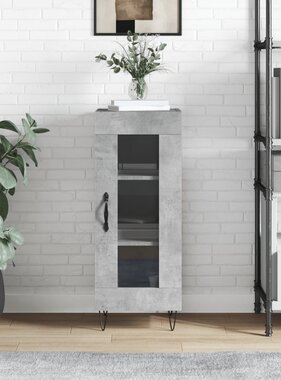 VidaXL Dressoir 34,5x34x90 cm bewerkt hout betongrijs