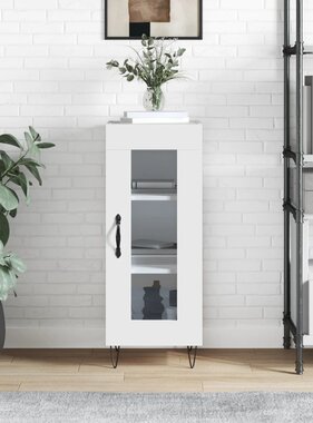 VidaXL Dressoir 34,5x34x90 cm bewerkt hout hoogglans wit