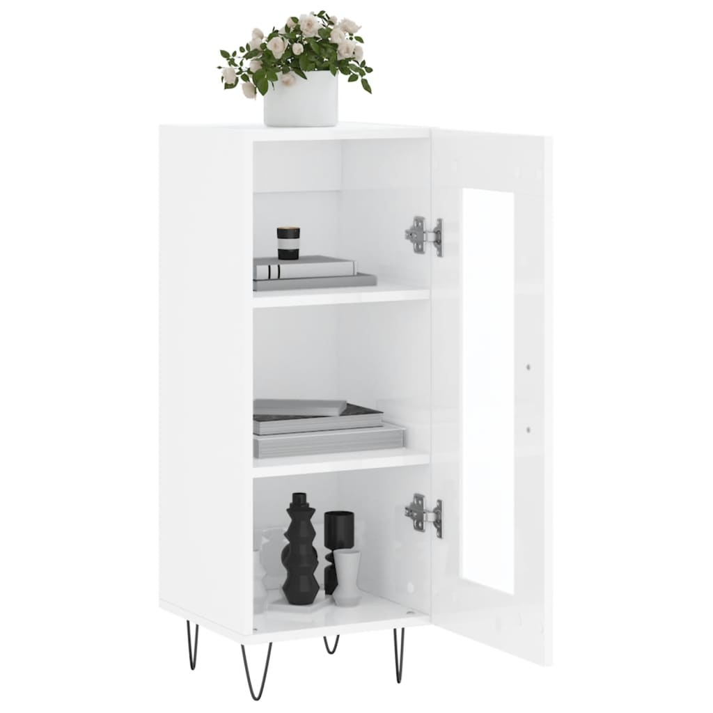 VidaXL Dressoir 34,5x34x90 cm bewerkt hout hoogglans wit