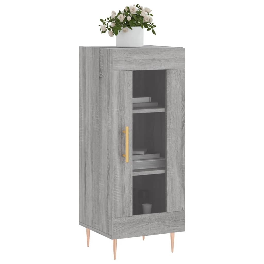 VidaXL Dressoir 34,5x34x90 cm bewerkt hout grijs sonoma eikenkleurig