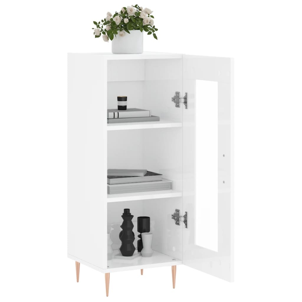 VidaXL Dressoir 34,5x34x90 cm bewerkt hout hoogglans wit