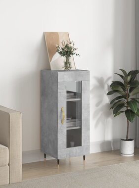 VidaXL Dressoir 34,5x34x90 cm bewerkt hout betongrijs