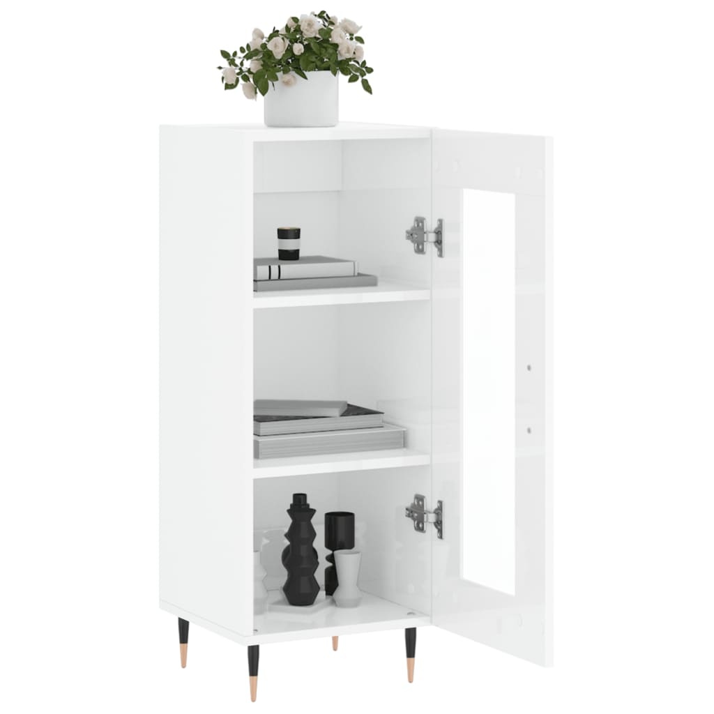 VidaXL Dressoir 34,5x34x90 cm bewerkt hout hoogglans wit