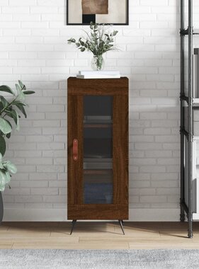 VidaXL Dressoir 34,5x34x90 cm bewerkt hout bruineikenkleurig