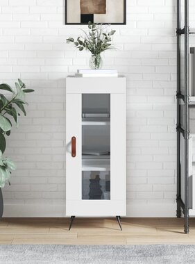 VidaXL Dressoir 34,5x34x90 cm bewerkt hout hoogglans wit