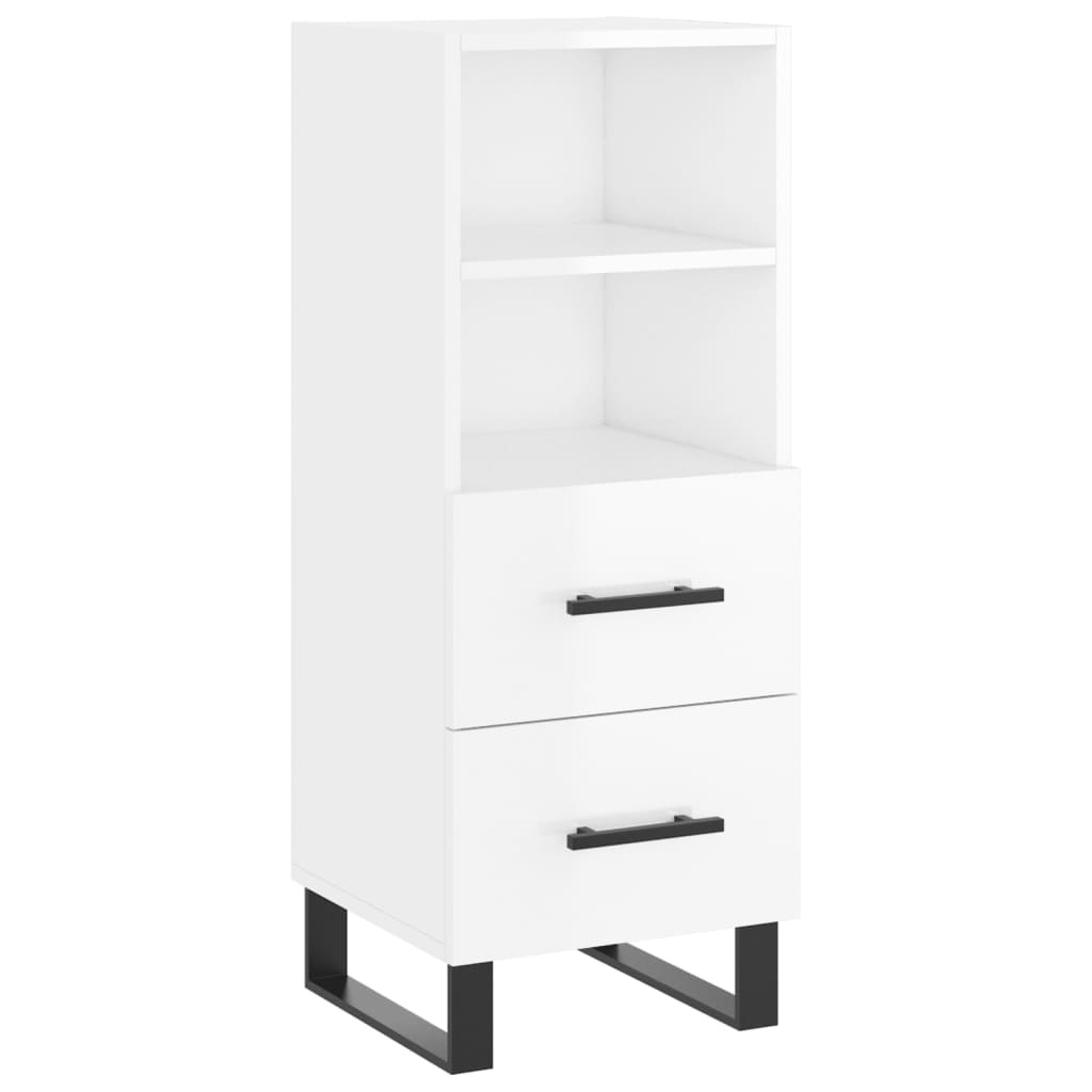 VidaXL Dressoir 34,5x34x90 cm bewerkt hout hoogglans wit
