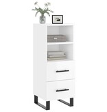 VidaXL Dressoir 34,5x34x90 cm bewerkt hout hoogglans wit