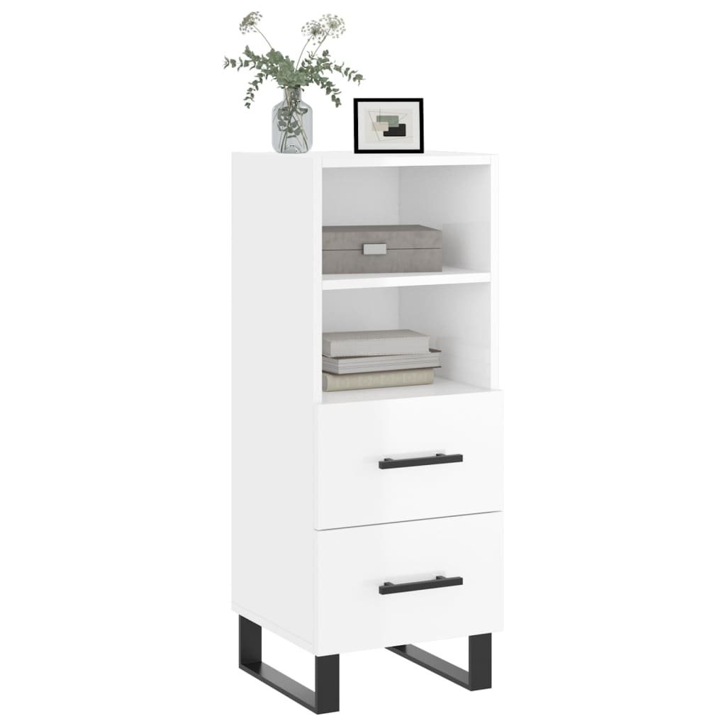 VidaXL Dressoir 34,5x34x90 cm bewerkt hout hoogglans wit