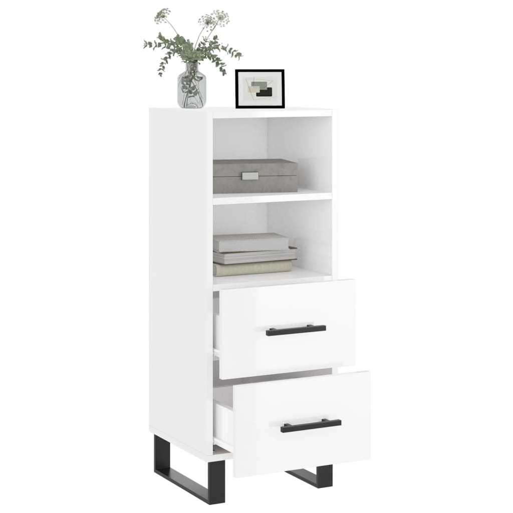 VidaXL Dressoir 34,5x34x90 cm bewerkt hout hoogglans wit