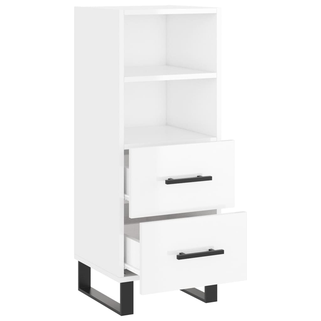VidaXL Dressoir 34,5x34x90 cm bewerkt hout hoogglans wit