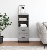 VidaXL Dressoir 34,5x34x90 cm bewerkt hout grijs sonoma eikenkleurig